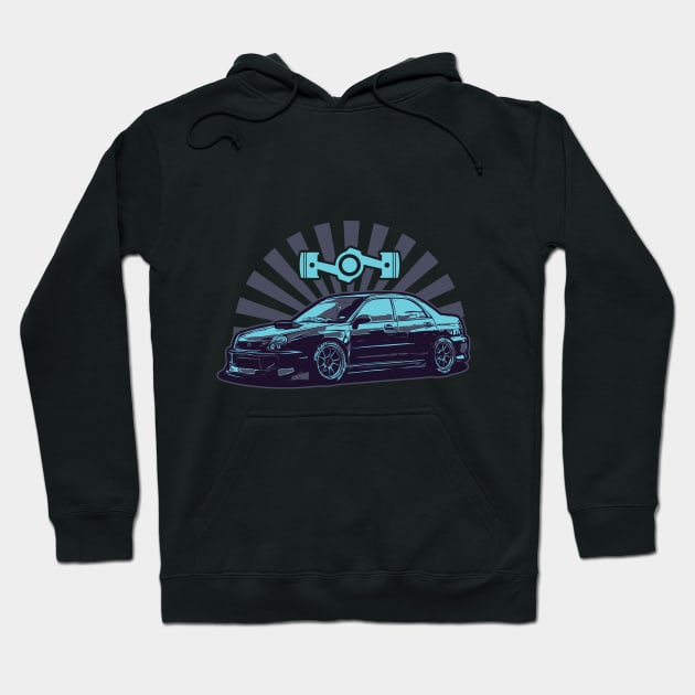 Subie Bugeye Flat Engine - JDM Sport Car Hoodie by JDM-Rey